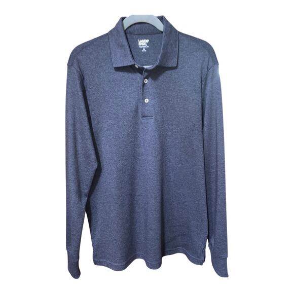 Lands' End Men Long Sleeve Traditional Fit Polo Shirt Size Medium - Picture 1 of 4